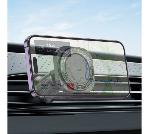 Автотримач для телефона HOCO H28 Rainbow ring magnetic car holder(air outlet) Black (6942007611459)