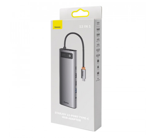 USB-хаб Baseus Metal Gleam Series 12-in-1 Multifunctional Type-C HUB Docking Station Gray (WKWG020213)