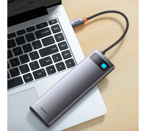 USB-хаб Baseus Metal Gleam Series 12-in-1 Multifunctional Type-C HUB Docking Station Gray (WKWG020213)