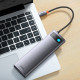 USB-хаб Baseus Metal Gleam Series 12-in-1 Multifunctional Type-C HUB Docking Station Gray (WKWG020213)