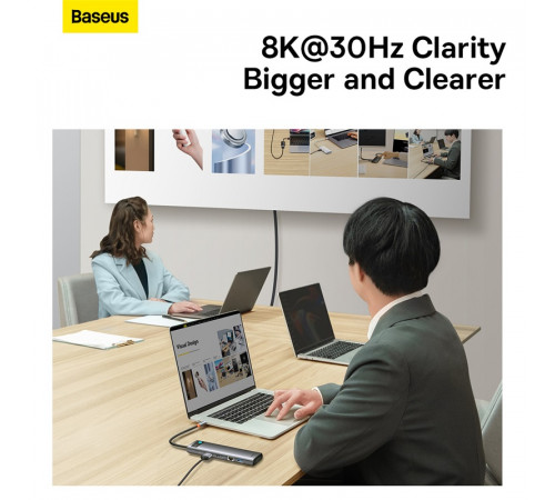 USB-хаб Baseus Metal Gleam Series 12-in-1 Multifunctional Type-C HUB Docking Station Gray (WKWG020213)