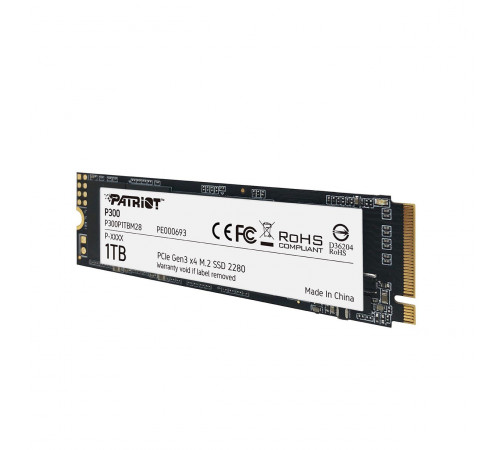 Накопичувач SSD M.2 Patriot P300 1TB NVMe 2280 PCIe 3.0x4 3D NAND TLC (P300P1TBM28)