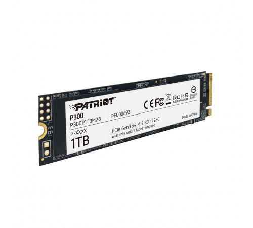 Накопичувач SSD M.2 Patriot P300 1TB NVMe 2280 PCIe 3.0x4 3D NAND TLC (P300P1TBM28)