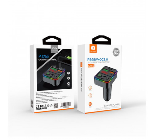 АЗП з FM-модулятором WUW-C162 Black (6972573334971)