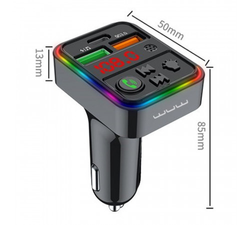 АЗП з FM-модулятором WUW-C162 Black (6972573334971)