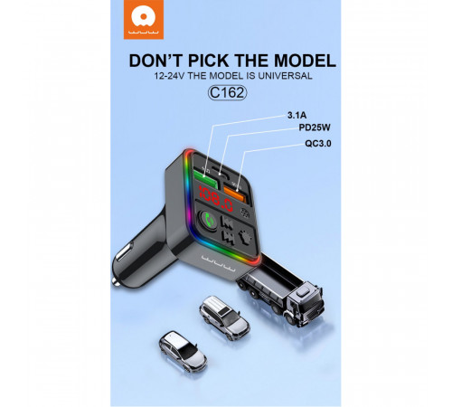 АЗП з FM-модулятором WUW-C162 Black (6972573334971)