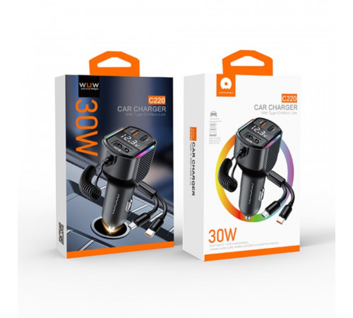 АЗП з FM-модулятором WUW-C220 Black (6972573337408)