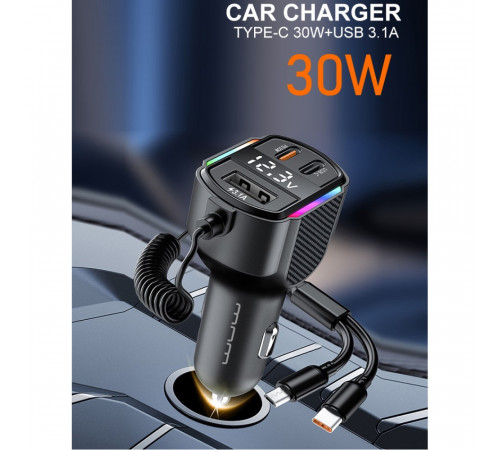 АЗП з FM-модулятором WUW-C220 Black (6972573337408)