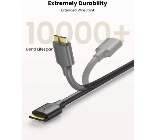 Кабель UGREEN US130 USB 3.0 A Male to Micro USB 3.0 Male Cable 2m (Black)(UGR-10843) (UGR-10843)