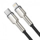 Кабель Baseus Cafule Series Metal Data Cable Type-C to iP PD 20W 2m Black (CATLJK-B01)