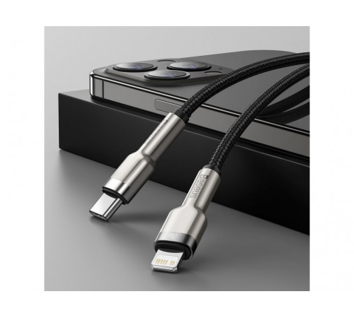 Кабель Baseus Cafule Series Metal Data Cable Type-C to iP PD 20W 2m Black (CATLJK-B01)