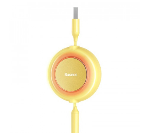 Кабель Baseus Bright Mirror 2 Series Retractable 3-in-1 Fast Charging  Data Cable USB to M+L+C 3.5A 1.1m yellow (CAMJ010011)