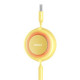 Кабель Baseus Bright Mirror 2 Series Retractable 3-in-1 Fast Charging  Data Cable USB to M+L+C 3.5A 1.1m yellow (CAMJ010011)