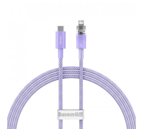 Кабель Baseus Explorer Series Fast Charging Cable with Smart Temperature Control Type-C to iP 20W 1m Purple (CATS010205)