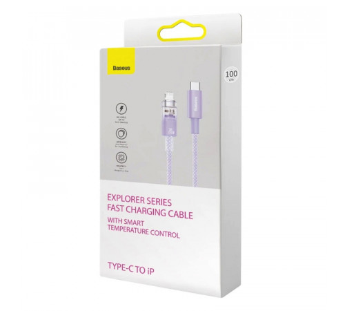 Кабель Baseus Explorer Series Fast Charging Cable with Smart Temperature Control Type-C to iP 20W 1m Purple (CATS010205)