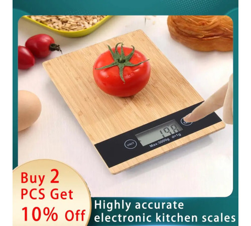 Весы   Бамбуковые деревянные весы, 5 кг, кухонные весы  KE-S  (40)