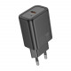 Мережевий зарядний пристрій HOCO N62 Gentle single port PD30W charger (EU) Black (6942007644297)