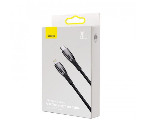 Кабель Baseus Glimmer Series Fast Charging Data Cable Type-C to iP 20W 1m Black (CADH000001)