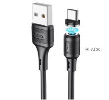 Кабель HOCO X52 USB to Micro 2.4A, 1m, PVC, PVC connectors, magnetic, Black (6931474735539)