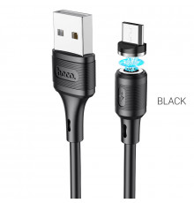 Кабель HOCO X52 USB to Micro 2.4A, 1m, PVC, PVC connectors, magnetic, Black (6931474735539)