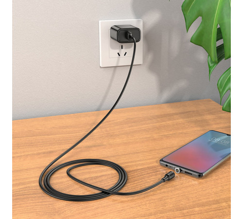 Кабель HOCO X52 USB to Micro 2.4A, 1m, PVC, PVC connectors, magnetic, Black (6931474735539)
