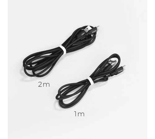 Кабель HOCO X14 USB to Type-C 3A, 1m, nylon, aluminum connectors, Black (6957531062868)