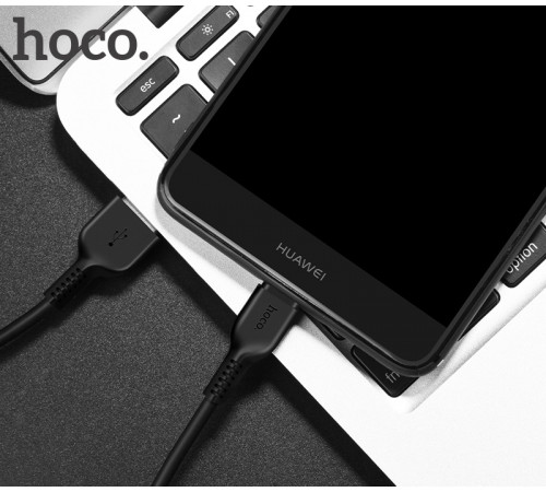 Кабель HOCO X20 USB to Type-C 3A, 2m, PVC, TPE connectors, Black (6957531068907)