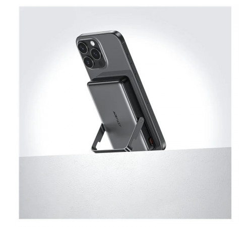 Зовнішній акумулятор ACEFAST M17 PD20W/22.5W magnetic fast charging power bank with built-in stand 10000mAh Black (6974316284000)