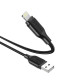 Кабель BOROFONE BX42 USB to iP 2.4A, 1m, silicone, TPE connectors, Black (6931474736727)