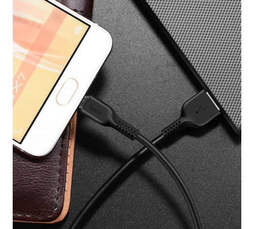 Кабель HOCO X20 USB to Micro 2A, 3m, PVC, TPE connectors, Black (6957531068945)