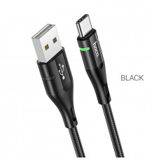 Кабель HOCO U93 USB для Type-C 3A, 1.2m, nylon, светильники, светильники, Black (6931474732170)