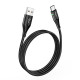 Кабель HOCO U93 USB to Type-C 3A, 1.2m, nylon, aluminum connectors, light indicator, Black (6931474732170)