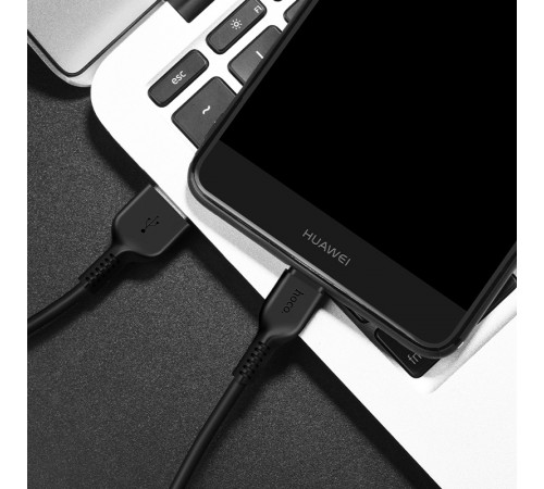 Кабель HOCO X13 USB to Type-C 3A, 1m, PVC, PVC connectors, Black (6957531061182)
