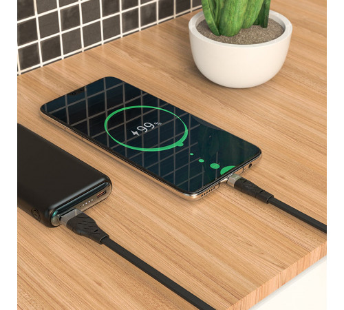 Кабель HOCO X53 USB to Type-C 3A, 1m, silicone, aluminum connectors, Black (6931474738097)