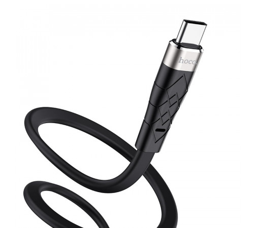 Кабель HOCO X53 USB to Type-C 3A, 1m, silicone, aluminum connectors, Black (6931474738097)