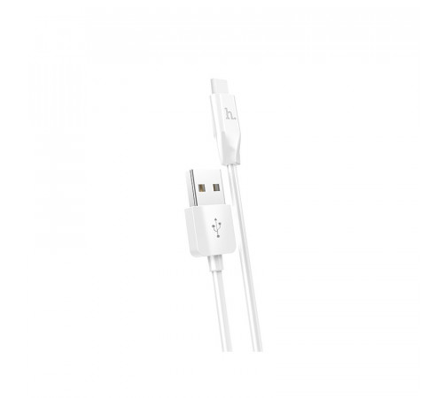Кабель HOCO X1 USB to Type-C 3A, 1m, PVC, PVC connectors, White (6957531032045)