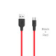 Кабель HOCO X21 USB to Type-C 2A, 1m, silicone, TPE connectors,  Black+Red (6957531071419)