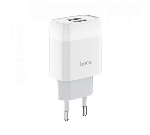 Мережевий зарядний пристрій HOCO C73A Glorious dual port charger 12W White (6931474712912)