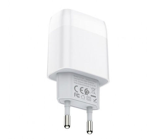 Мережевий зарядний пристрій HOCO C73A Glorious dual port charger 12W White (6931474712912)