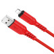 Кабель HOCO X59 USB to iP 2.4A, 1m, nylon, TPE connectors, Red (6931474744876)