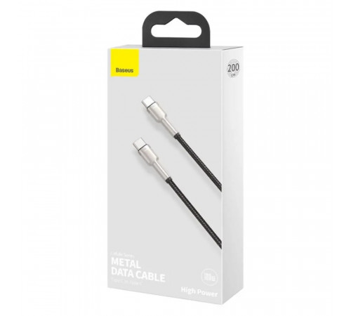 Кабель Baseus Cafule Series Metal Data Cable Type-C to Type-C 100W 2m Black (CATJK-D01)