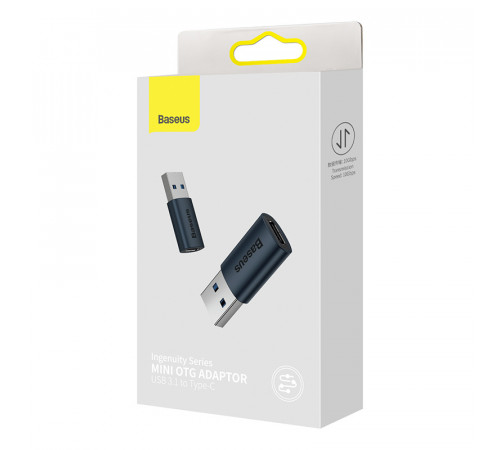 Адаптер Baseus Ingenuity Series Mini OTG Adaptor USB 3.1 to Type-C  Blue (ZJJQ000103)