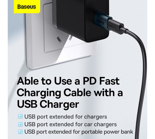 Адаптер Baseus Ingenuity Series Mini OTG Adaptor USB 3.1 to Type-C  Blue (ZJJQ000103)