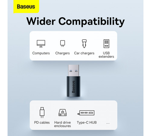 Адаптер Baseus Ingenuity Series Mini OTG Adaptor USB 3.1 to Type-C  Blue (ZJJQ000103)
