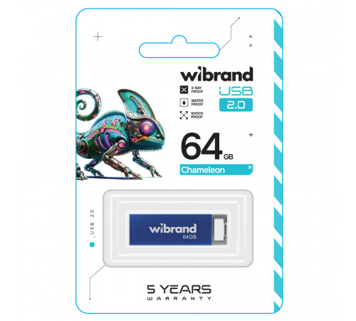 Флеш-накопичувач Wibrand USB 2.0 Chameleon 64Gb Blue (WI2.0/CH64U6U)