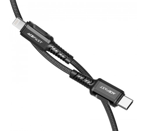 Кабель ACEFAST C1-01 Type-C to iP 3A, 1.2m, nylon, aluminum connectors, Black (6974316280484)