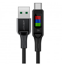 Кабель ACEFAST C7-04 USB to Type-C 3A, 1.2m, nylon, zinc connectors, LED, Black (6974316282785)
