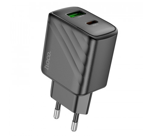 Мережевий зарядний пристрій HOCO CS23A Sunlight dual port PD30W+QC3.0 charger Black (6942007609944)