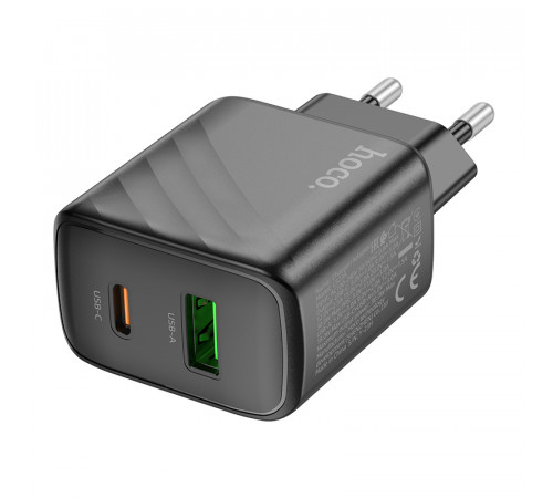 Мережевий зарядний пристрій HOCO CS23A Sunlight dual port PD30W+QC3.0 charger Black (6942007609944)