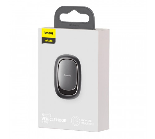Гачки-тримачі Baseus Beetle Vehicle Hook Dark Grey (2pcs) (ACGGJK-0G)